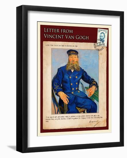 Letter from Vincent: Portrait of the Postman Joseph Roulin-Vincent van Gogh-Framed Giclee Print