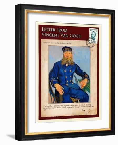 Letter from Vincent: Portrait of the Postman Joseph Roulin-Vincent van Gogh-Framed Giclee Print