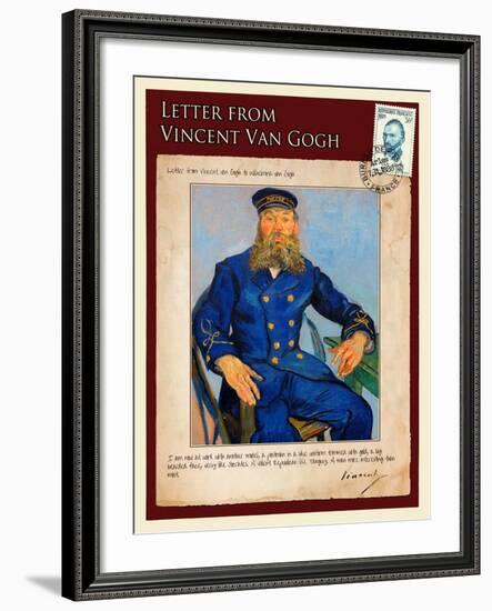 Letter from Vincent: Portrait of the Postman Joseph Roulin-Vincent van Gogh-Framed Giclee Print