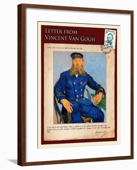 Letter from Vincent: Portrait of the Postman Joseph Roulin-Vincent van Gogh-Framed Giclee Print