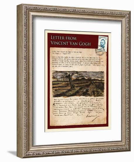 Letter from Vincent: Road with Pollarded Willows-Vincent van Gogh-Framed Giclee Print