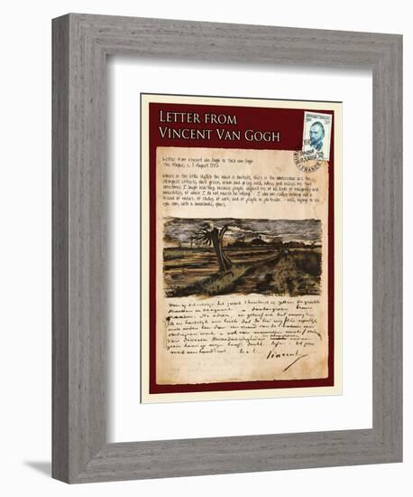 Letter from Vincent: Road with Pollarded Willows-Vincent van Gogh-Framed Giclee Print