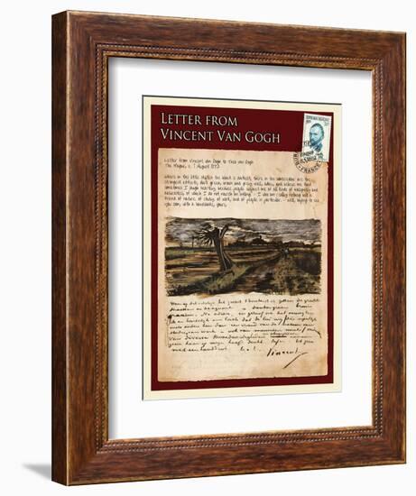 Letter from Vincent: Road with Pollarded Willows-Vincent van Gogh-Framed Giclee Print