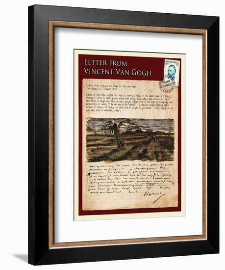 Letter from Vincent: Road with Pollarded Willows-Vincent van Gogh-Framed Giclee Print