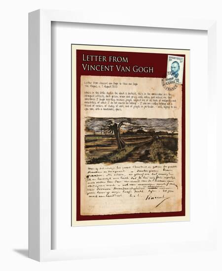 Letter from Vincent: Road with Pollarded Willows-Vincent van Gogh-Framed Giclee Print