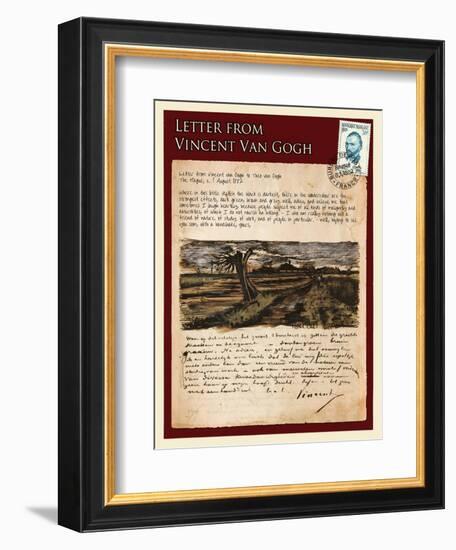 Letter from Vincent: Road with Pollarded Willows-Vincent van Gogh-Framed Giclee Print