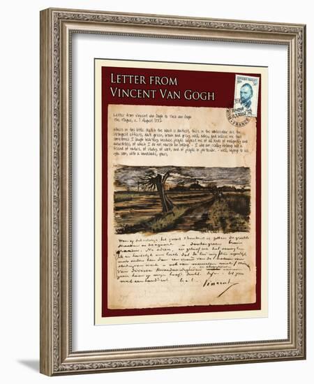 Letter from Vincent: Road with Pollarded Willows-Vincent van Gogh-Framed Giclee Print