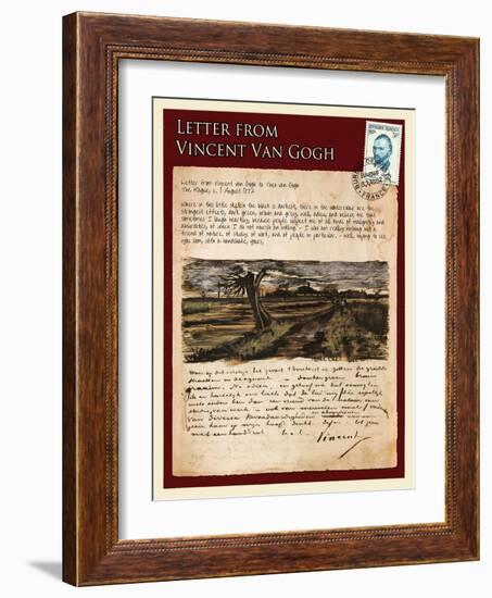 Letter from Vincent: Road with Pollarded Willows-Vincent van Gogh-Framed Giclee Print