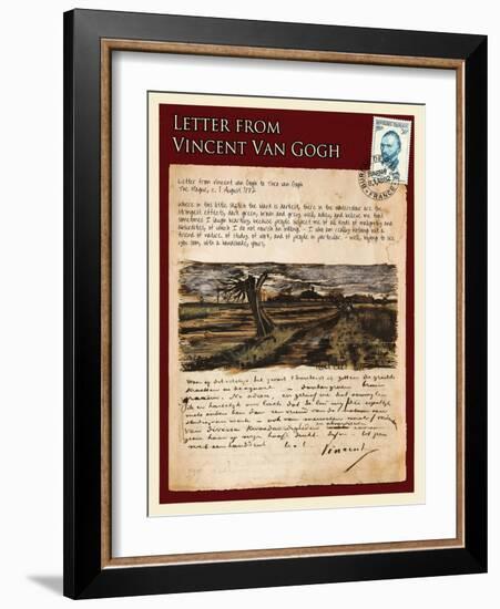 Letter from Vincent: Road with Pollarded Willows-Vincent van Gogh-Framed Giclee Print