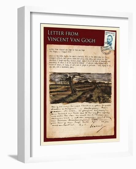 Letter from Vincent: Road with Pollarded Willows-Vincent van Gogh-Framed Giclee Print