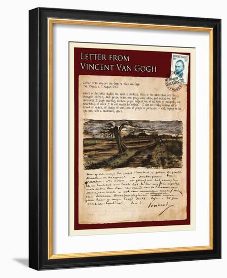 Letter from Vincent: Road with Pollarded Willows-Vincent van Gogh-Framed Giclee Print