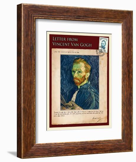 Letter from Vincent: Salf-Portrait1-Vincent van Gogh-Framed Giclee Print