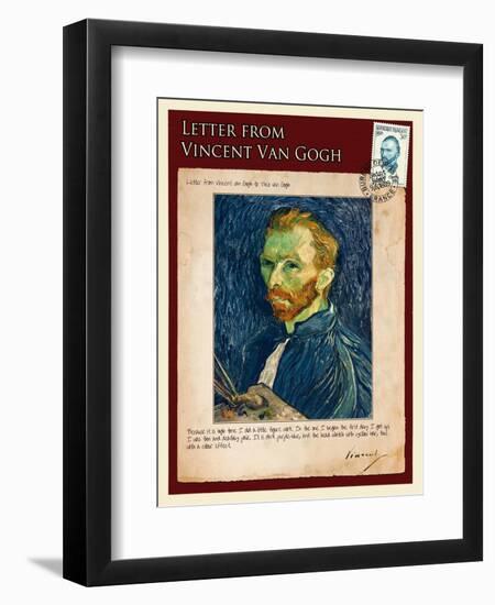 Letter from Vincent: Salf-Portrait1-Vincent van Gogh-Framed Giclee Print