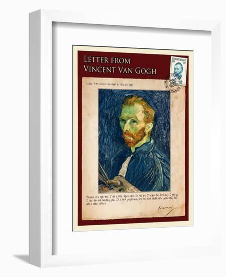 Letter from Vincent: Salf-Portrait1-Vincent van Gogh-Framed Giclee Print