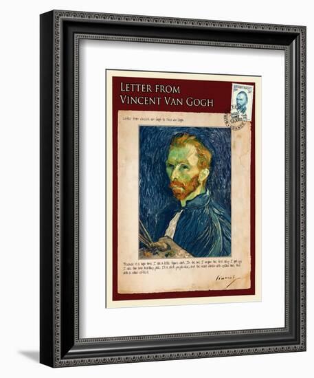 Letter from Vincent: Salf-Portrait1-Vincent van Gogh-Framed Giclee Print