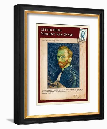 Letter from Vincent: Salf-Portrait1-Vincent van Gogh-Framed Giclee Print