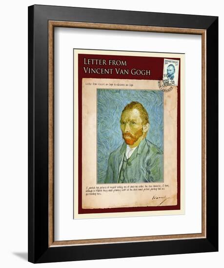 Letter from Vincent: Self-Portrait2-Vincent van Gogh-Framed Giclee Print