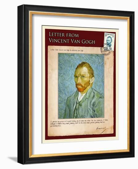 Letter from Vincent: Self-Portrait2-Vincent van Gogh-Framed Giclee Print