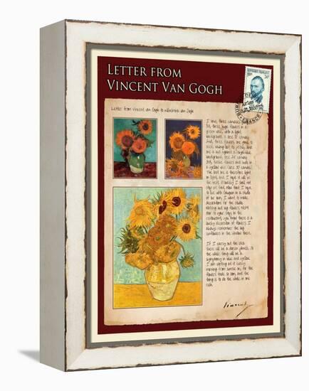 Letter from Vincent: Sunflowers in a Vase-Vincent van Gogh-Framed Premier Image Canvas