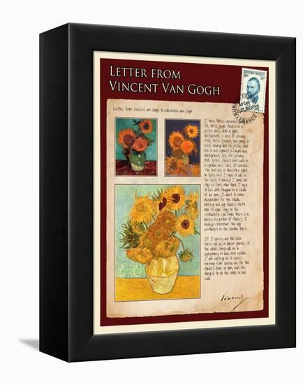 Letter from Vincent: Sunflowers in a Vase-Vincent van Gogh-Framed Premier Image Canvas