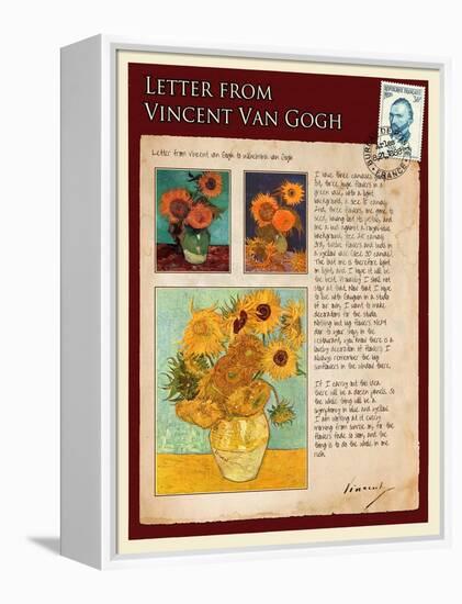 Letter from Vincent: Sunflowers in a Vase-Vincent van Gogh-Framed Premier Image Canvas