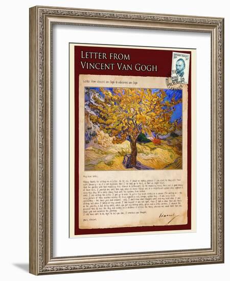 Letter from Vincent: The Mulberry Tree-Vincent van Gogh-Framed Giclee Print