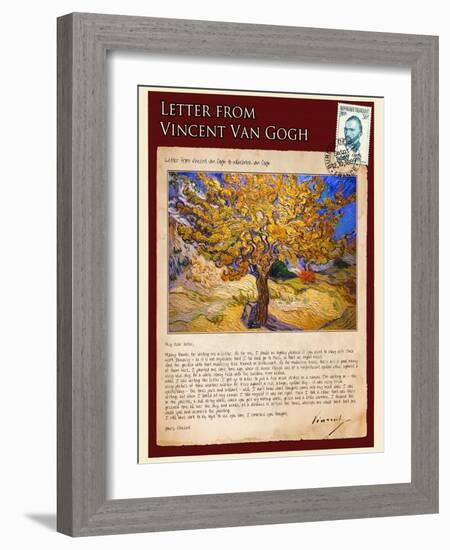 Letter from Vincent: The Mulberry Tree-Vincent van Gogh-Framed Giclee Print