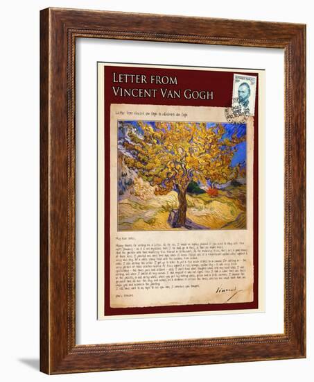 Letter from Vincent: The Mulberry Tree-Vincent van Gogh-Framed Giclee Print