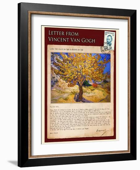 Letter from Vincent: The Mulberry Tree-Vincent van Gogh-Framed Giclee Print