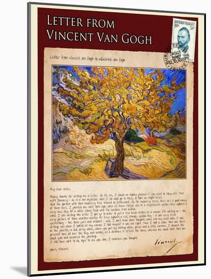 Letter from Vincent: The Mulberry Tree-Vincent van Gogh-Mounted Giclee Print
