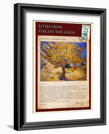 Letter from Vincent: The Mulberry Tree-Vincent van Gogh-Framed Giclee Print