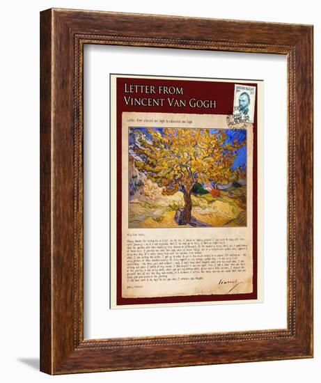 Letter from Vincent: The Mulberry Tree-Vincent van Gogh-Framed Giclee Print