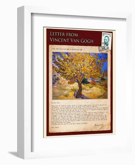 Letter from Vincent: The Mulberry Tree-Vincent van Gogh-Framed Giclee Print