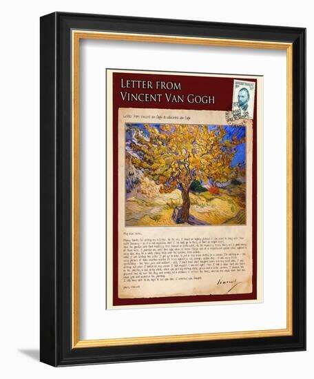 Letter from Vincent: The Mulberry Tree-Vincent van Gogh-Framed Giclee Print