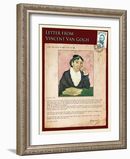 Letter from Vincent: The Portrait of the Arle´Sienne-Vincent van Gogh-Framed Giclee Print