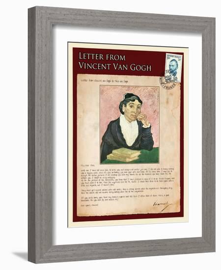 Letter from Vincent: The Portrait of the Arle´Sienne-Vincent van Gogh-Framed Giclee Print