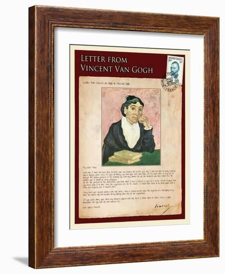 Letter from Vincent: The Portrait of the Arle´Sienne-Vincent van Gogh-Framed Giclee Print