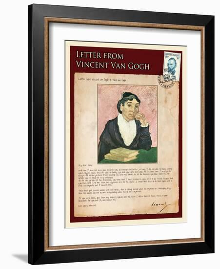 Letter from Vincent: The Portrait of the Arle´Sienne-Vincent van Gogh-Framed Giclee Print