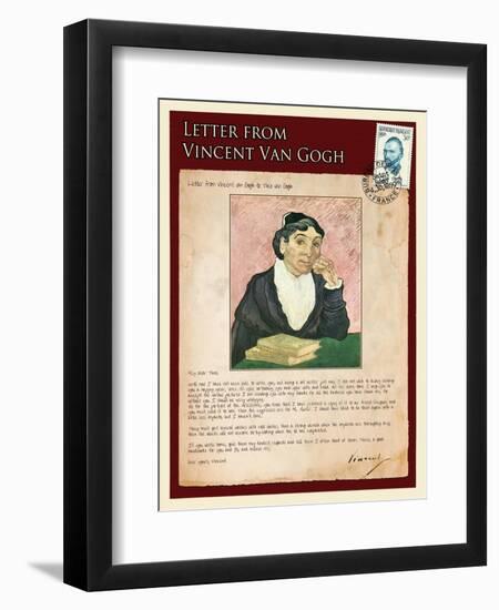 Letter from Vincent: The Portrait of the Arle´Sienne-Vincent van Gogh-Framed Giclee Print