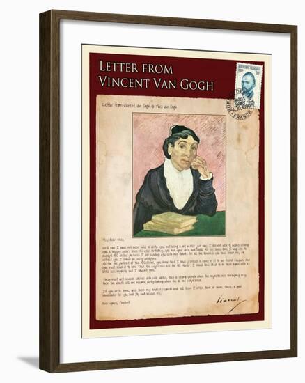 Letter from Vincent: The Portrait of the Arle´Sienne-Vincent van Gogh-Framed Giclee Print