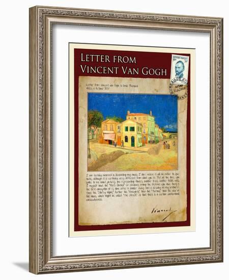 Letter from Vincent: The Yellow House-Vincent van Gogh-Framed Giclee Print