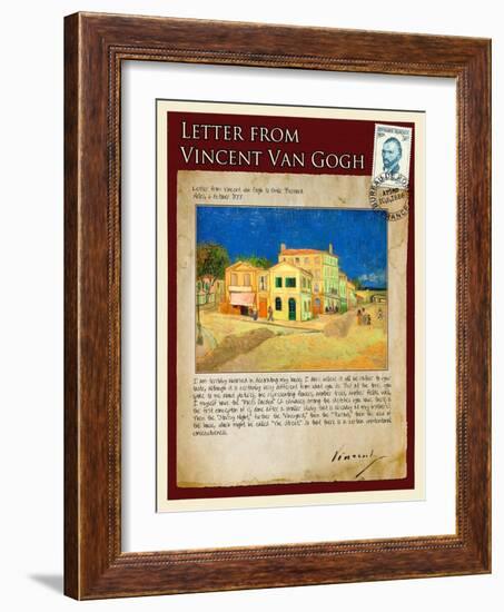 Letter from Vincent: The Yellow House-Vincent van Gogh-Framed Giclee Print