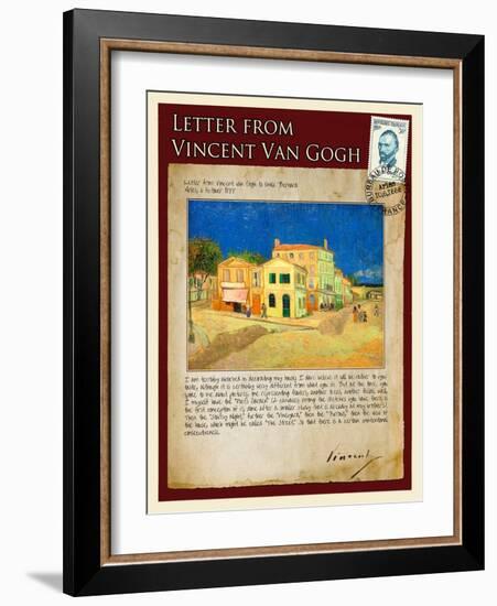 Letter from Vincent: The Yellow House-Vincent van Gogh-Framed Giclee Print