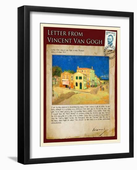 Letter from Vincent: The Yellow House-Vincent van Gogh-Framed Giclee Print