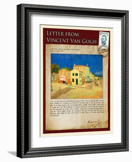 Letter from Vincent: The Yellow House-Vincent van Gogh-Framed Giclee Print