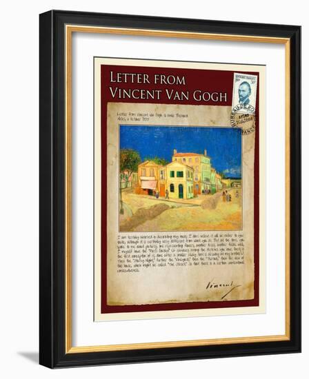 Letter from Vincent: The Yellow House-Vincent van Gogh-Framed Giclee Print