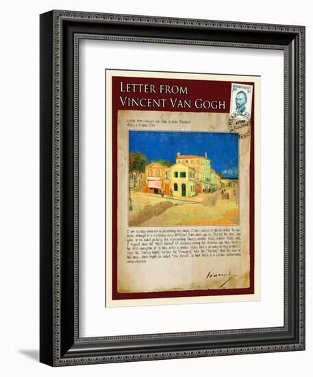 Letter from Vincent: The Yellow House-Vincent van Gogh-Framed Giclee Print