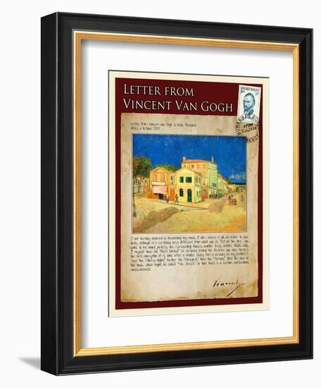 Letter from Vincent: The Yellow House-Vincent van Gogh-Framed Giclee Print