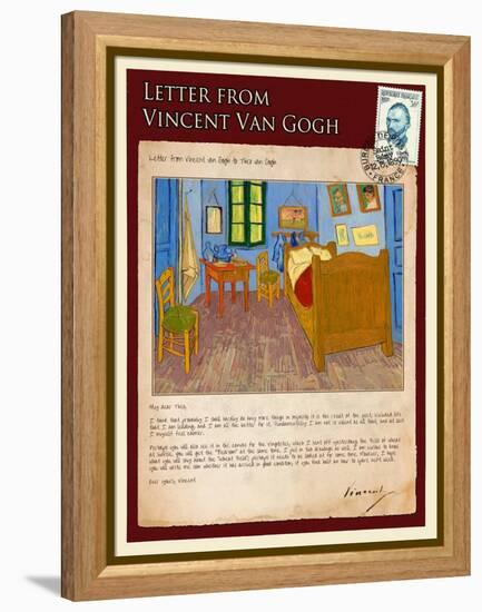 Letter from Vincent: Vincent's Bedroom in Arles-Vincent van Gogh-Framed Premier Image Canvas