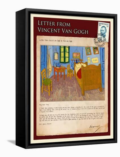 Letter from Vincent: Vincent's Bedroom in Arles-Vincent van Gogh-Framed Premier Image Canvas